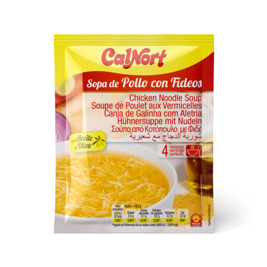 Sopa de Pollo con Fideos con Aceite de Oliva, sobre de 66 g