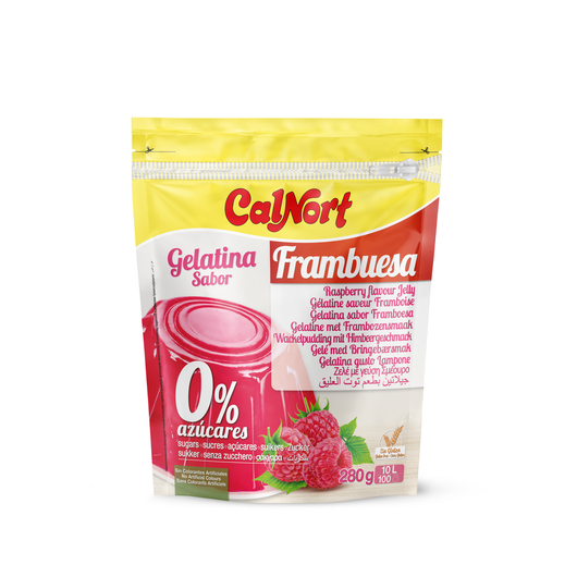 Gelatina sabor Frambuesa 0% azúcar 280 g CALNORT
